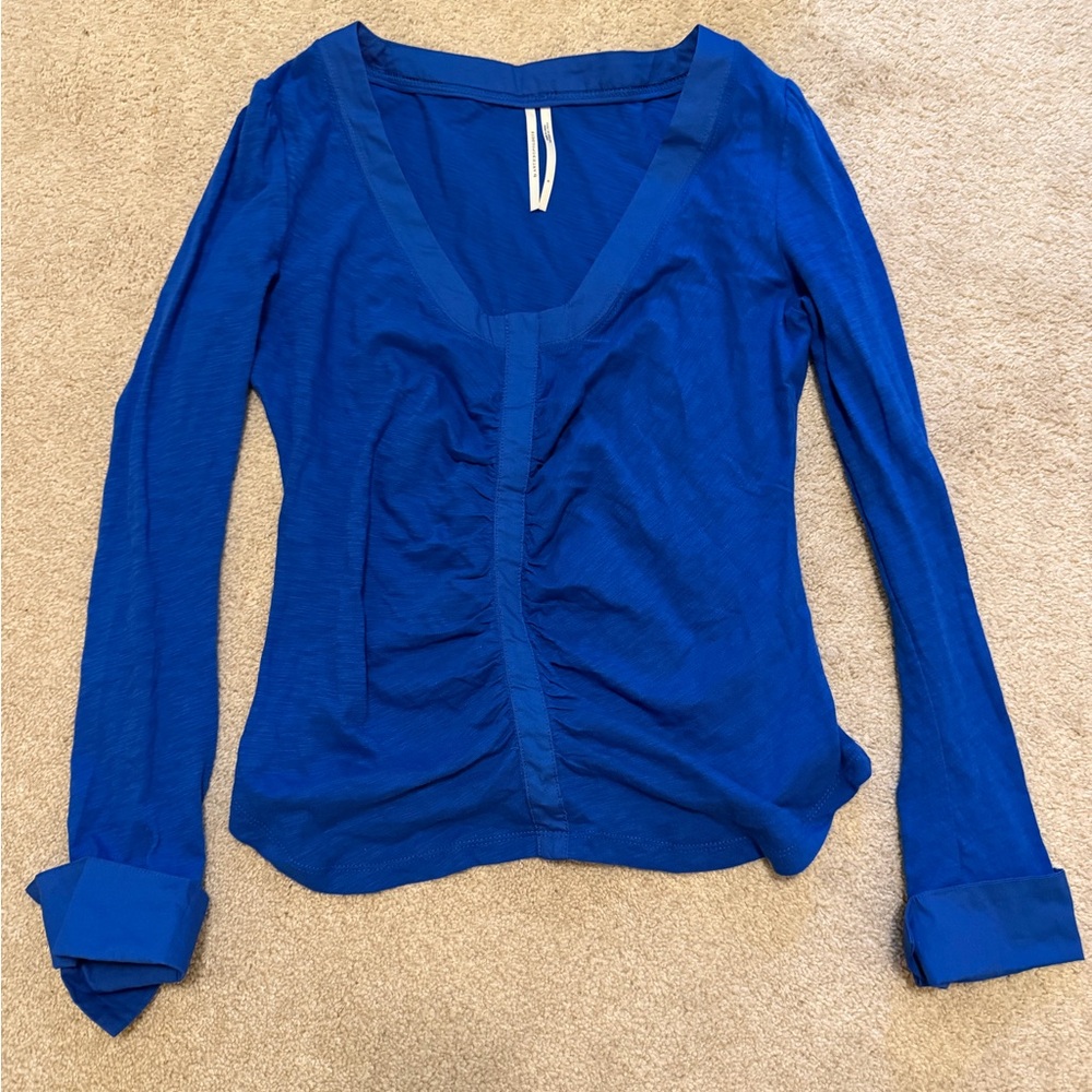 Anthropologie Royal Blue Long Sleeve Top